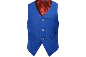 Visaccy 3 Buttons Boys Girls Fully Lined Formal Suit Vest