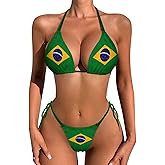 Bikini Set for Women Two Piece Swimsuits V Neck Halter String Triangle Bathing Suits