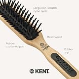 Kent Brushes PF20 Midi Detangling Fat Pin Narrow Brush Beech Wood Natural view 5