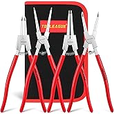TOOLEAGUE 4 Pcs Snap Ring Pliers Set, Circlip Pliers, 13 inches Internal/External Heavy Duty for Ring Remover Retaining Strai