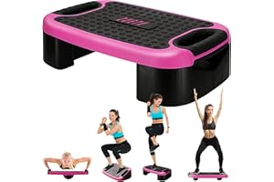 ZUETK 4-In-1 Aerobic Balance Board and Step Up Exercise Platform - Adjustable Multifunctional Balance Board Slant Board, Steppers for Exercise - Home Workout Non Slip Stepper Platform