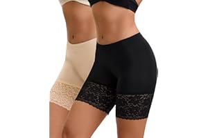 INNERSY Slip Shorts for Under Dresses Women Anti Chafing Lace Underwear Boyshorts Panties