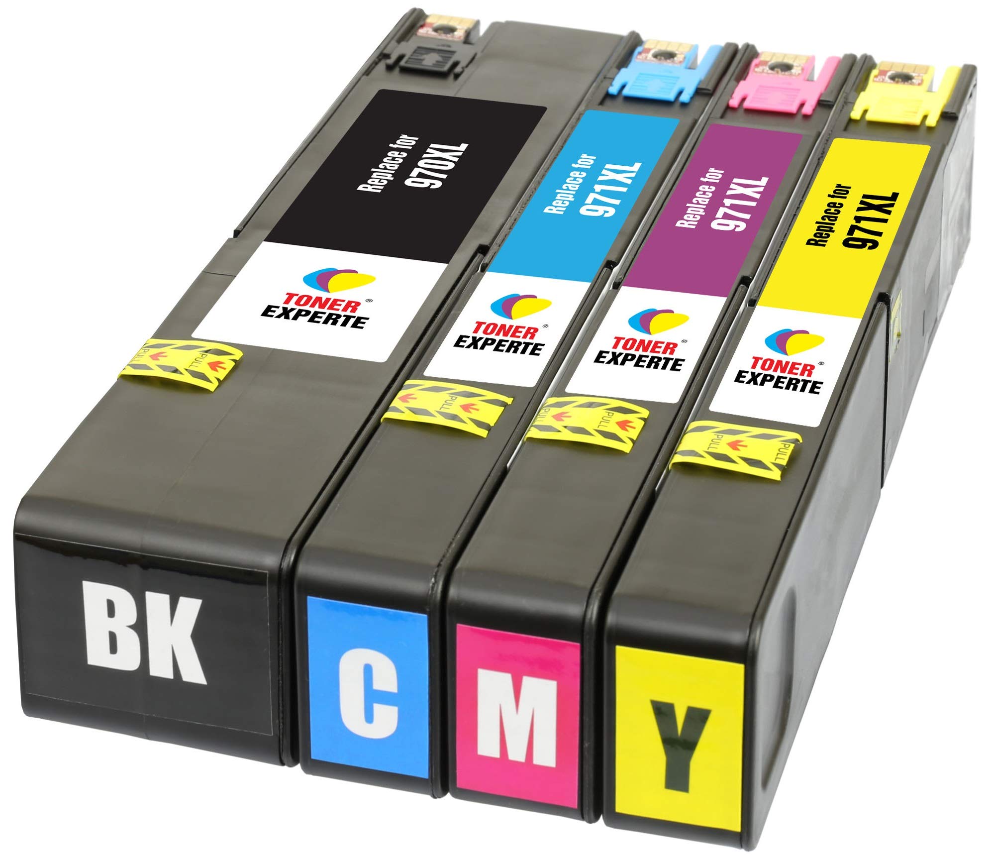 TONER EXPERTE® 4 XL (1 SET) Compatible Ink Cartridges Replacement for 970XL 971XL 970 971 XL OfficeJet Pro X576dw X551dw X476dw X451dw CN625AE CN626AE CN627AE CN628AE | High Capacity