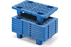 AILOOCEDI 8 PCS Thickened Plastic Pallets Interlocking Storage Floor Pad with Breathable Grids for Garage Supermarket Warehouse Restaurant Kitchen Basement Storage 23.6x15.7x4.7in