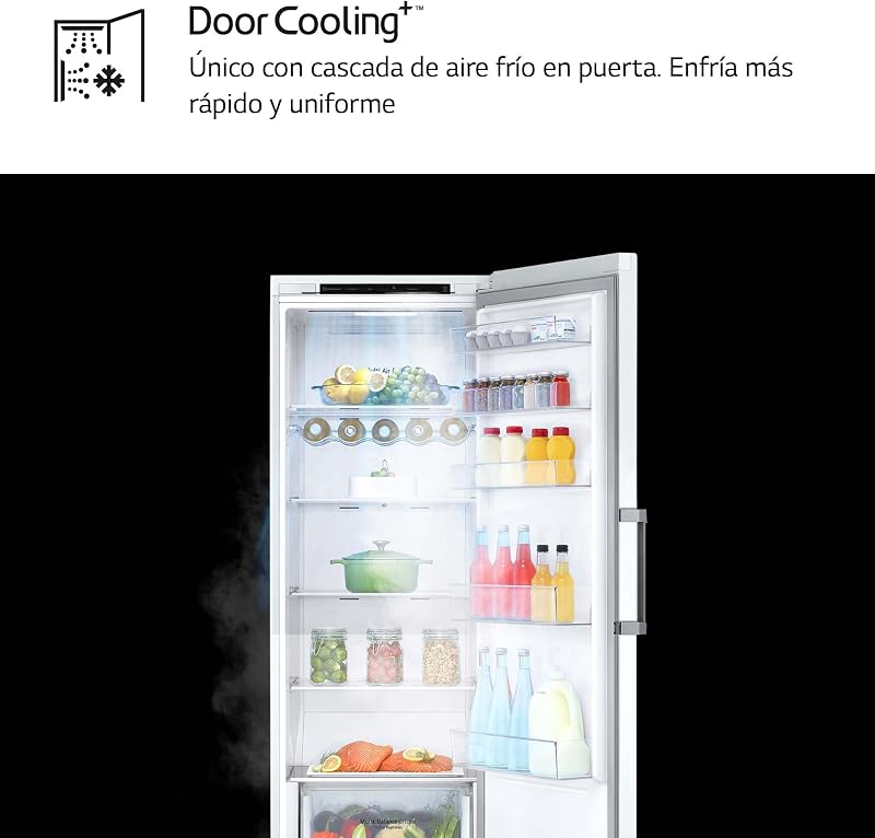 GLT51SWGSZ - Frigorífico de 1 Puerta, Linear Cooling, Sistema No Frost, Tecnología Magic Crisper, Multi Air Flow, Smart Diagnosis, Antihuellas, Clasificación E, Color Blanco