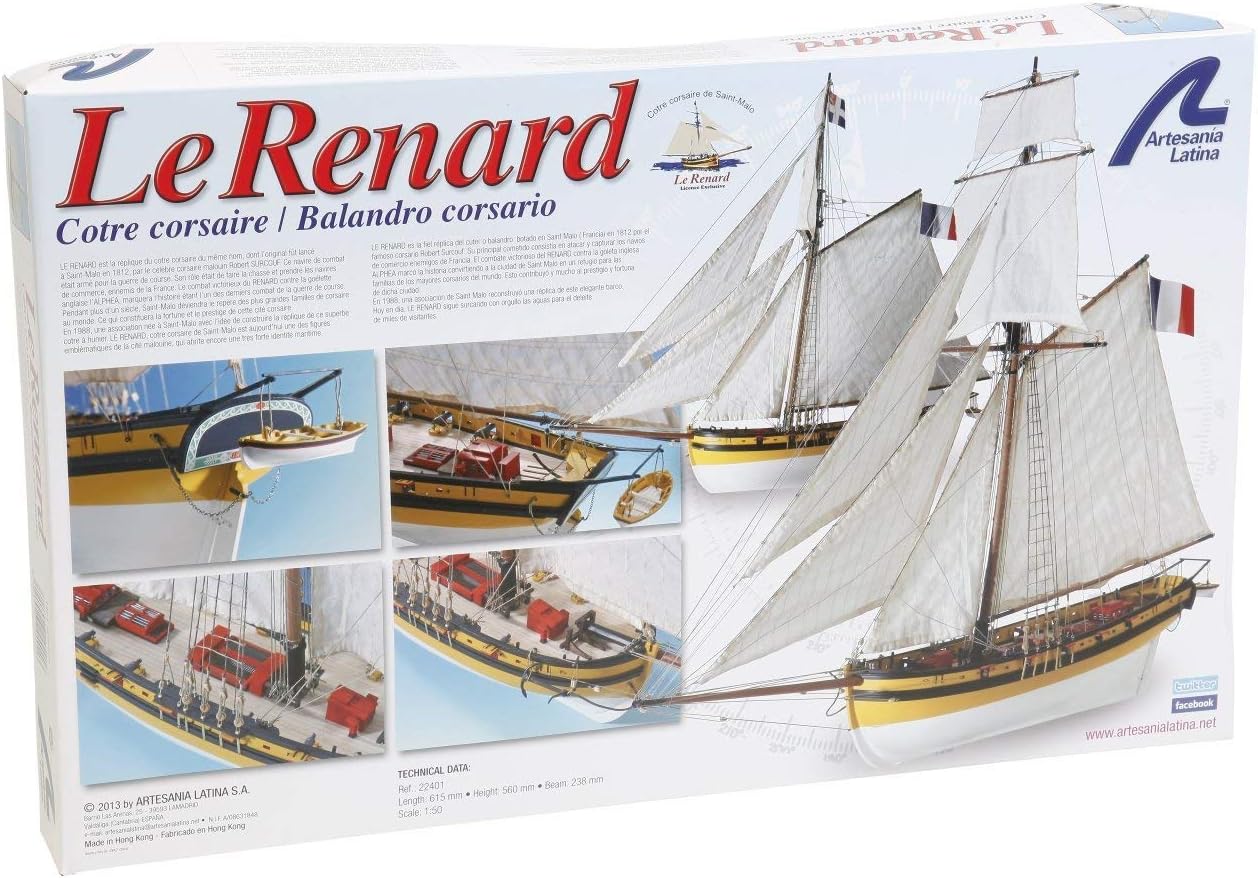 Artesan&iacute;a Latina 22401. Wooden ship model Le Renard 1/50
