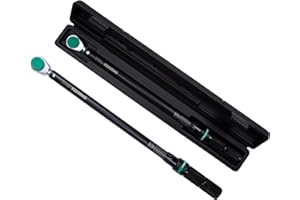 KOEORWS 1/2-Inch Drive Click Torque Wrench, 40-250 Ft.lb/54.2-339 Nm Dual-direction Torque Wrench with ±3% High Precision, Dual Range Scales, Quick Release Reversible Head for Motorcycle, Car