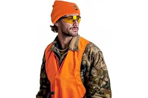 Klarny Outdoors Blaze Camo Orange Hunting Vest with Buckle - High Visibility Ultra Quiet Waterproof Deer Hunting Gear Vest