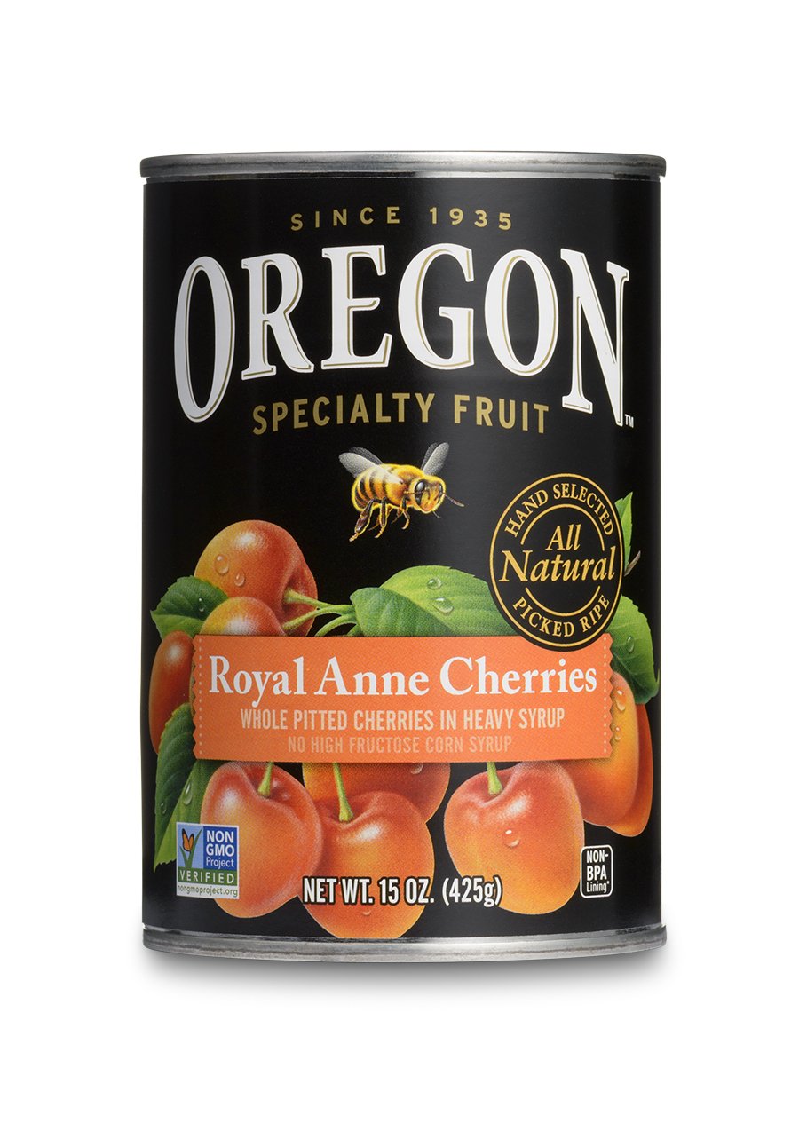 Oregon Fruit Pitted Light Sweet Royal Anne Cherries in Heavy Syrup, 15