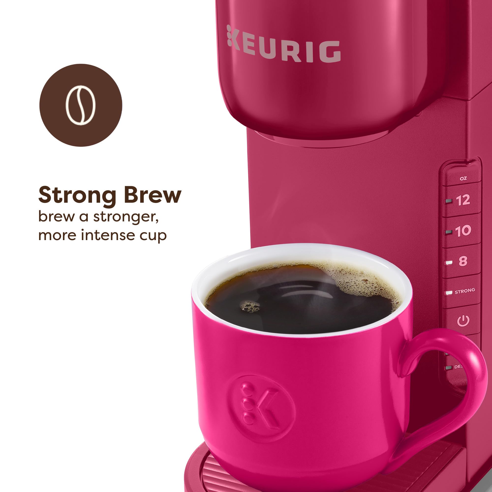 Keurig K-Express Cafetera de cápsulas K-Cup de una sola porción, 3 tamaños de preparación, función de botón fuerte, depósito extraíble de 42 oz, color baya navideña