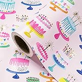 WRAPAHOLIC Birthday Wrapping Paper Roll - Mini Roll - 17 Inch x 16.5 Feet - Gold Foil Colorful Cake Wrapping Paper Perfect for Birthday, Holiday, Party, Baby Shower