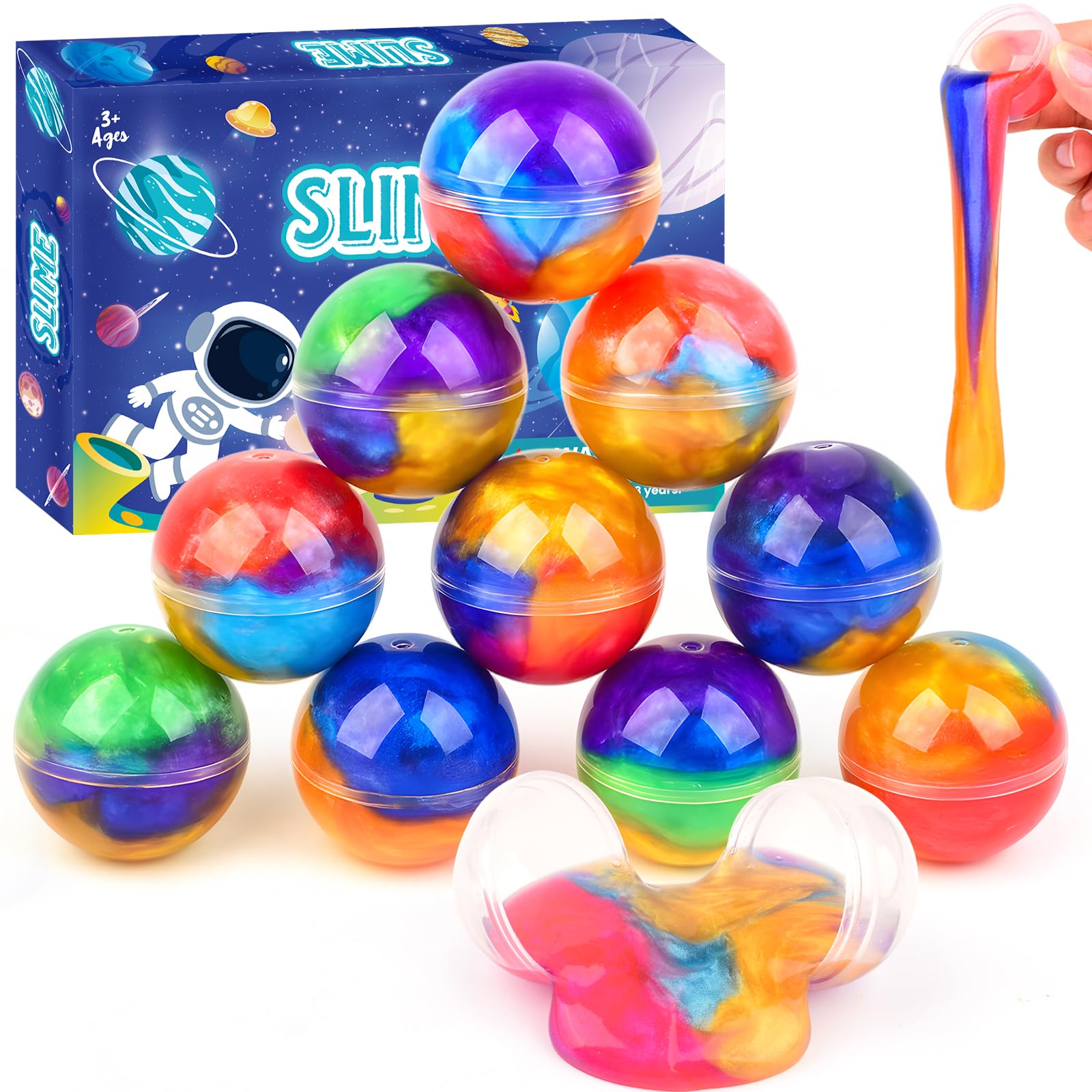 Photo 1 of 12 Pack Galaxy Slime Balls – Slime Party Favors, Non-Sticky, Soft Slime Kit for Classroom Prizes, Christmas Stocking Stuffers, Goodie Bag Stuffers,Easter Basket Stuffers for Kids Boys Girls