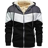 AIELVIN Men's Winter Fleece Thermal Jackets for Men Sherpa Lined Hoodies Warm Thick Jacket Outerwear
