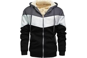 AIELVIN Men's Winter Fleece Thermal Jackets for Men Sherpa Lined Hoodies Warm Thick Jacket Outerwear