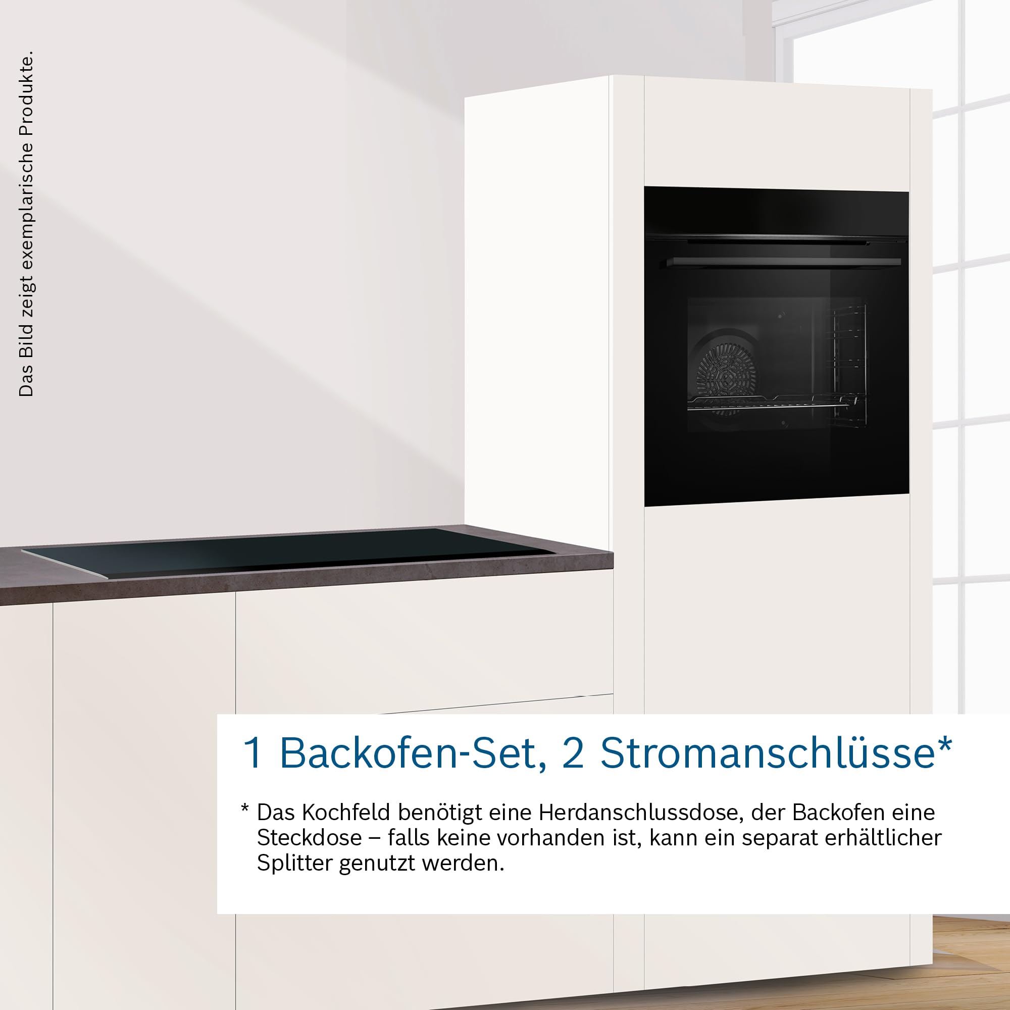 Bosch HND271AS64, Einbau-Herd-Set, Einbau-Herd 60 cm, HEA171BS3, Serie 2, Pyrolyse, Touch Control, Edelstahl & Elektro-Kochfeld 60 cm, NKN645GA2E, Serie 4, Herdgesteuert, 21 cm Kochzone, Mit Rahmen 4