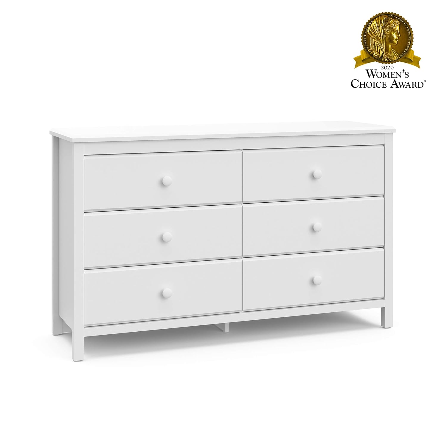 Storkcaft Alpine 6 Drawer Dresser (White) – Stylish Storage Dresser Chest for Bedroom, 6 Spacious Drawers with Handles, Coordinates with Any Kids Bedroom or Baby Nursery : Baby
