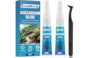 BONDTECH Aquarium Glue, Clear Reef Glue, Instant Coral Adhesive for Plants and Rocks, Mosses, Coral, Stone, Wood, Freshwater and Saltwater Aquascape (2pack 5g)