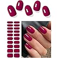 AutyaMee Semi Cured Gel Nail Strips (Beet Red), Berry Pink, 20 Pcs Gel Nail Wraps, Stickers, UV Light Required, Salon Quality, Long Lasting