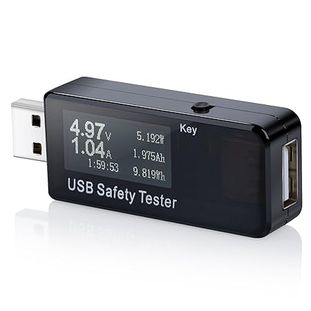 Amanka USB-Netztester (USB, Strommessgerät, Monitor, USB, Multimeter qc2.0 qc3.0 Tester, 3-30 V, Strom und Spannung Multimete