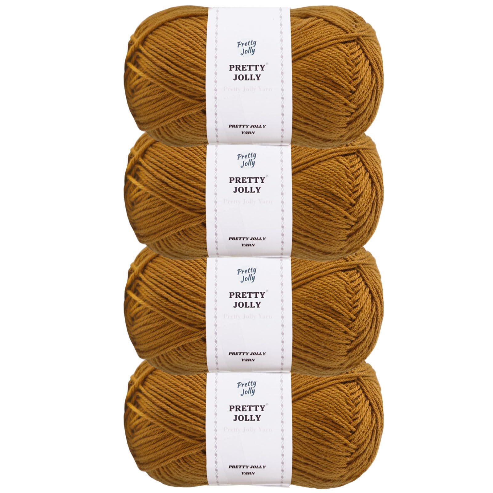 Pretty Jolly 4 Skeins Soft Baby Yarn, 100% Cotton, Crochet & Knitting, 4 Ply, Fingering Weight, Blanket Yarn for DIY Craft Total Length 4×160m/4×50g (Ginger) — image 1