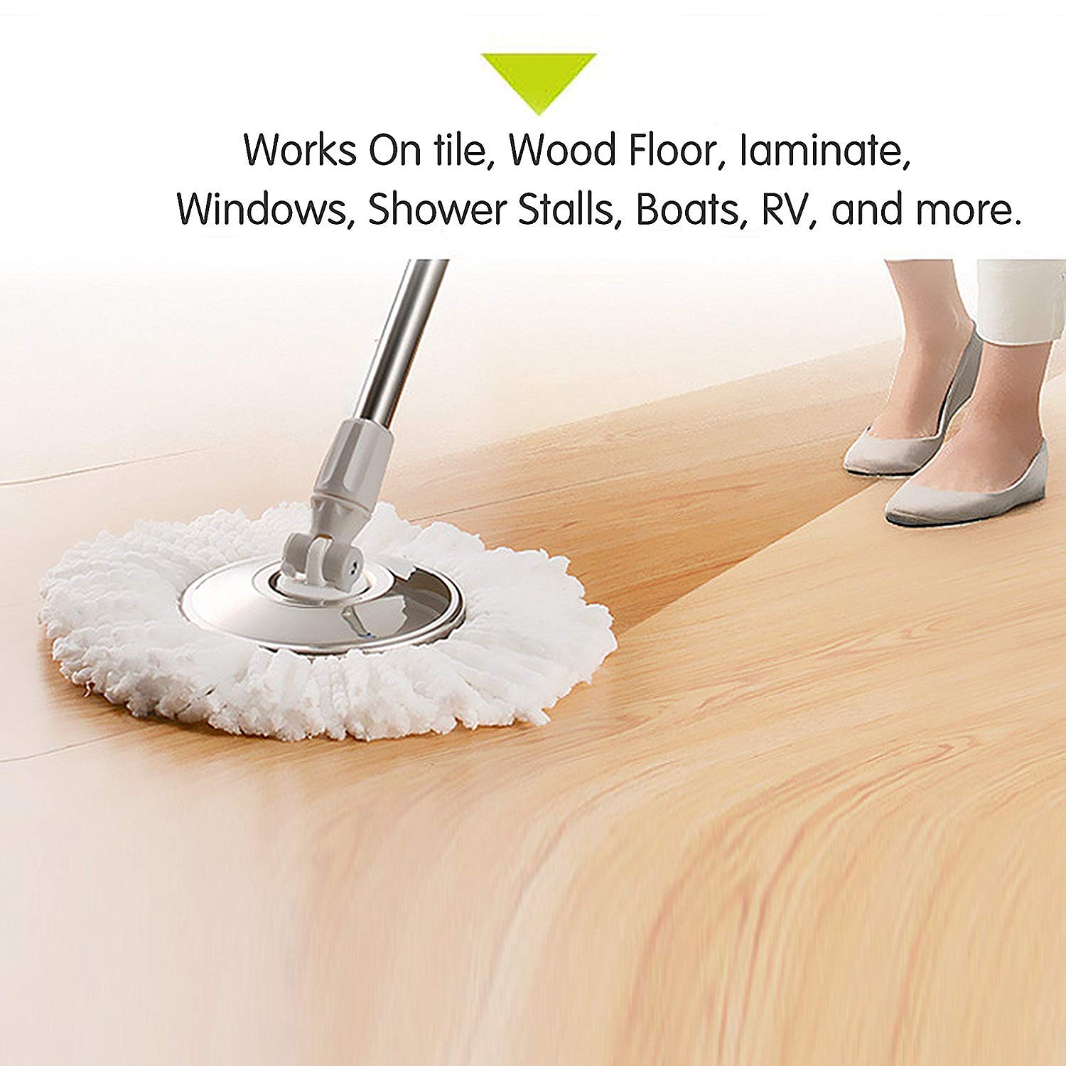 Amaou Microfiber Mop Heads Replacement set of 5 pack, Easy Wring Spin