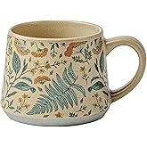 QIXCOZTI Ceramic Coffee Mug, 13oz Floral Design Pottery cute mugs, Ideal Gift for Women unique vintage pretty coffee mugs（ Summer Whisper）