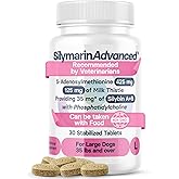 SilymarinAdvanced Liver Health Supplement for Large Dogs - Milk Thistle for Dogs Liver Support with S-Adenosylmethionine (Same) &amp; Silybin - 30 Tablets