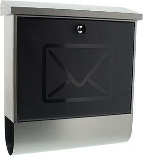 BURG-WÄCHTER Briefkasten mit integriertem Zeitungsfach und transluzenter Tür, A4 Einwurf-Format, EU Norm EN 13724, Inkl. 2 Schlüsseln, Rostfreier Edelstahl, Lucenta 2700 Ni