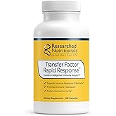 Researched Nutritionals Transfer Factor Rapid Response Immune Support Supplement - Colostrum Blend with Beta Glucan, IP-6 & Lactoferrin, Fast-Acting Innate & Adaptive Immune Modulation (120 Capsules)
