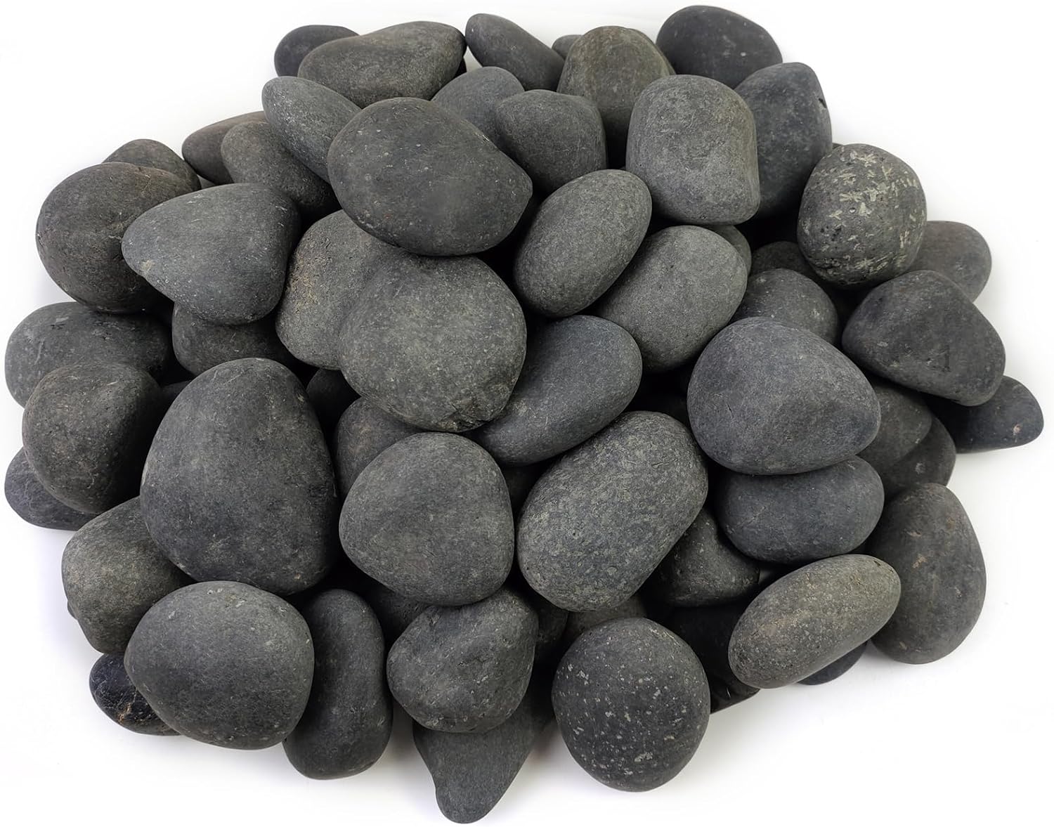 Hardscaping Materials - FANTIAN 40 lb Natural Unpolished Black Stones Mexican Beach Pebbles, 3-4 Inch Decorative Black River Rocks for Landscaping, Garden, Plant Pebble, Walkways, Rock for Plants and Outdoor Decorative Stone