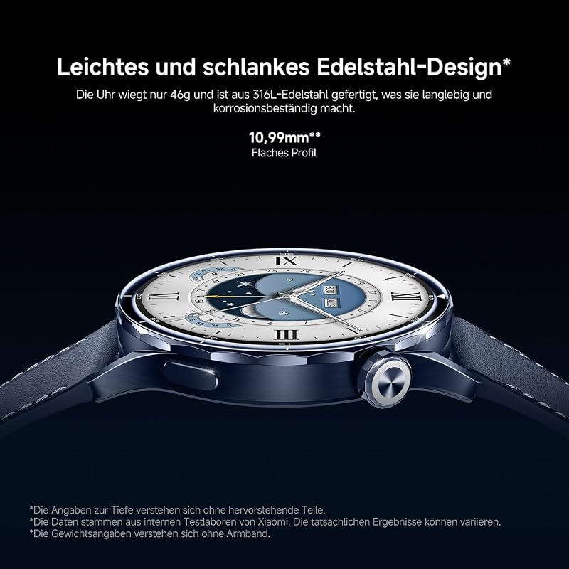 Watch S5 46mm, Smartwatch, 21 Tage Akku, GPS, Schwarz