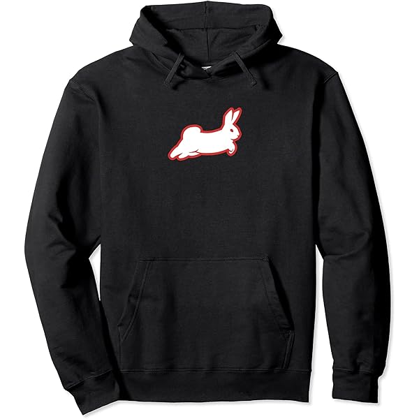 Amazon.com: White and red silhouette of a running rabbit