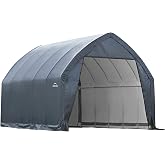 ShelterLogic Garage-in-a-Box Portable Outdoor Garage for SUV and Full-Size Trucks, All-Season Car Canopy Carport with Alpine Style Roof, 13' x 20' x 12', Gray