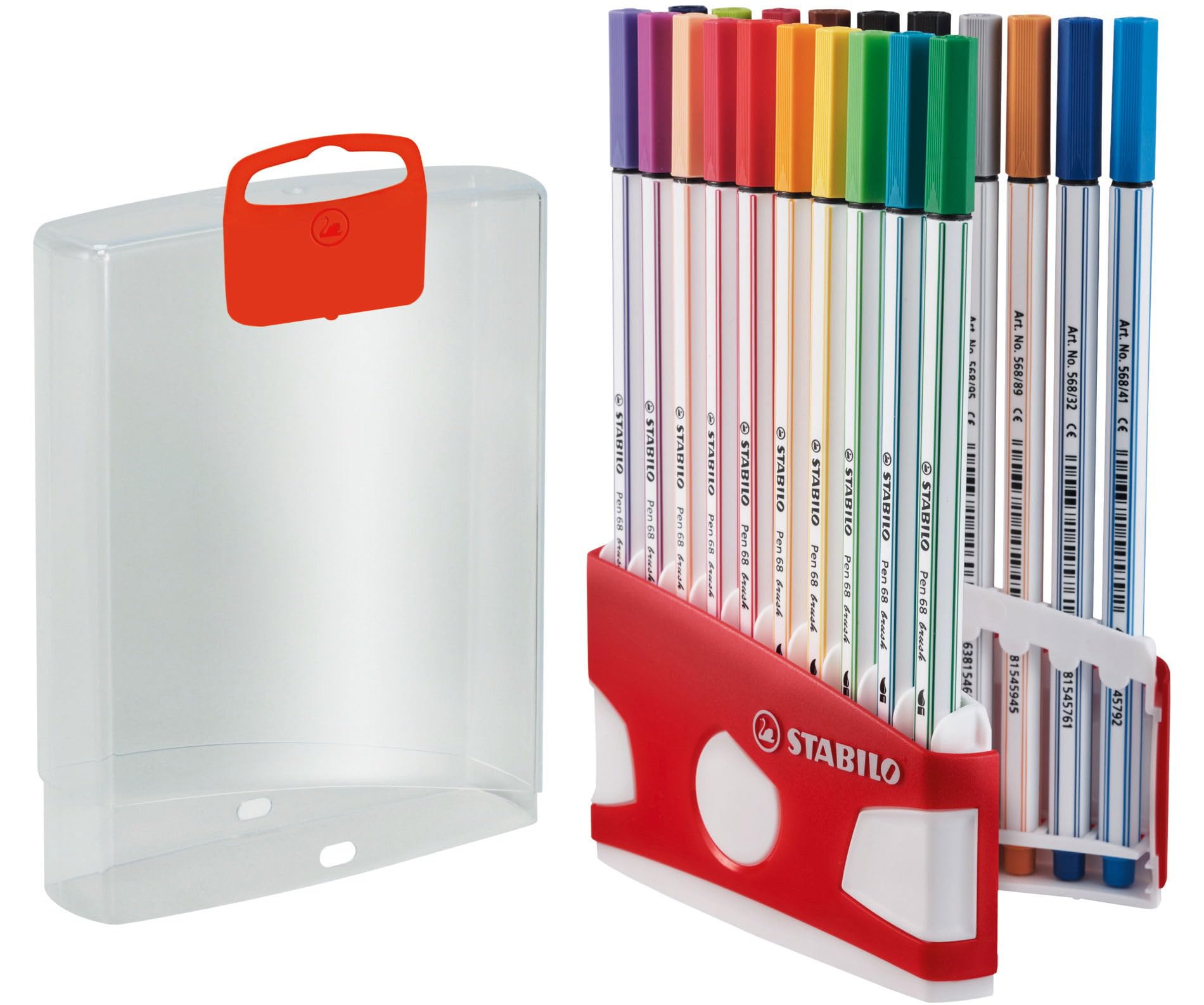 STABILO Premium Fibre-Tip Pen Pen 68 brush - ColorParade - 19 assorted colours + 1 additional Black