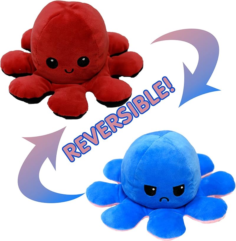 H Grossman Reversible Plush Octopus 20cm Assorted Designs and Colours