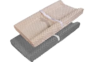 AceMommy Changing Table Pad Cover, Ultra Soft Minky Dots Plush Changing Pad Covers for Baby Boy & Girl Breathable Changing Ta