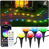 50Ft Permanent Outdoor Ground Lights Smart Color Changing, Pathway Christmas Lights Waterproof, Walkway Lighting for Outside Garden Back Yard Driveway Patio Sidewalk Landscape Path Decorations