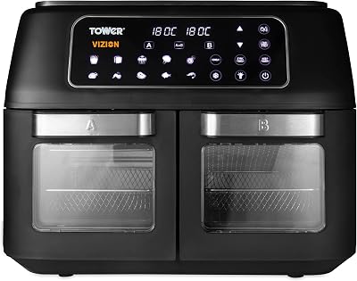 Tower Vizion Dual Compartment Air Fryer Oven 11L Vortx Digital Touch Panel