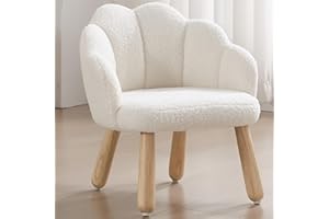 DAYARUS Kids Chair, Toddler Chairs Comfy, Wood Kid Arm Chair for Reading, Upholstered Toddler Couch Sofa, Boy Girls Desk Chairs for Kids 2-5 Years Old, Table Chair for Gifts/Bedroom/Nursery, White