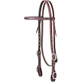 Weaver Equine Working Tack Browband Horse Headstall, Adjustable Fit | Harness Leather, Adjustable Fit, Buckle Bit Ends, Non-Rust Hardware, Butter-Dressed Finish for a Supple, Flexible Feel