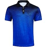Seadodo Golf Shirts for Men Short Sleeve Dry Fit Moisture Wicking Performance Print Polo Shirt for Tennis Hiking Camping