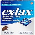 ex-lax Regular Strength Chocolated Stimulant Laxative Constipation Relief Pills for Occasional Constipation, Chocolate Laxatives - 48 Count