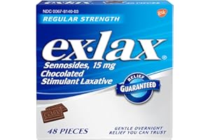 ex-lax Regular Strength Chocolated Stimulant Laxative Constipation Relief Pills for Occasional Constipation, Chocolate Laxatives - 48 Count