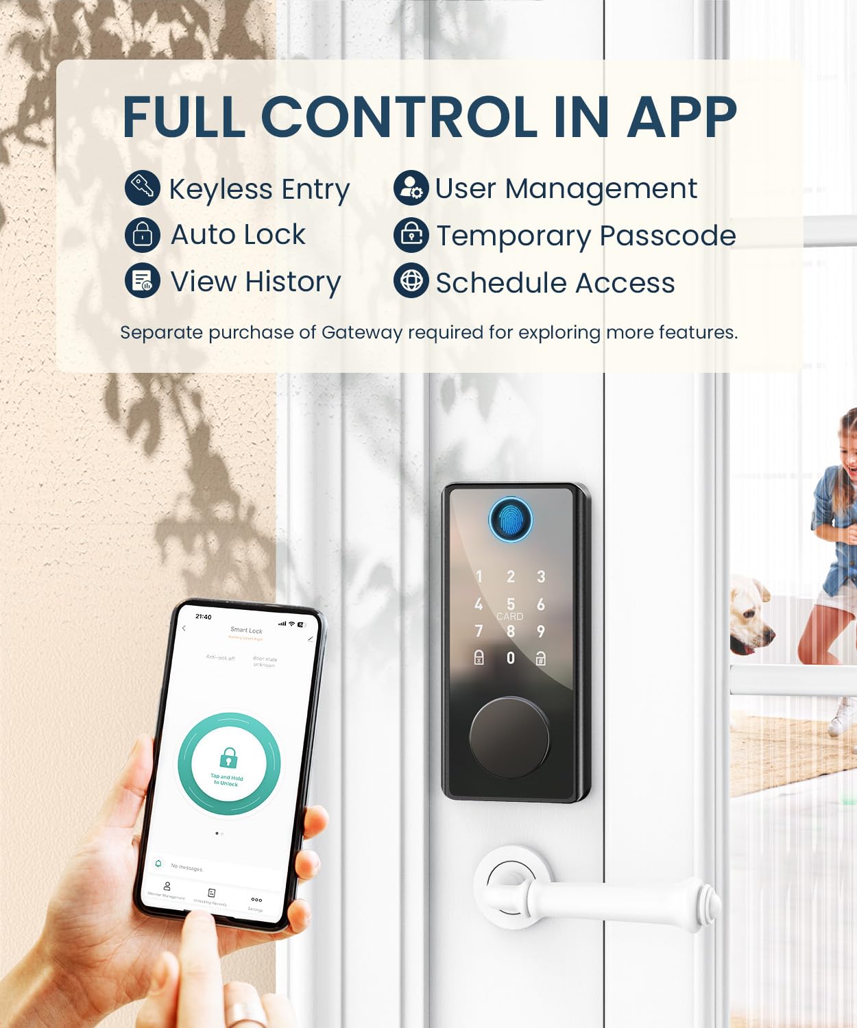 Mua Keyless Entry Smart Deadbolt Lock – Keypad Fingerprint Touchscreen ...