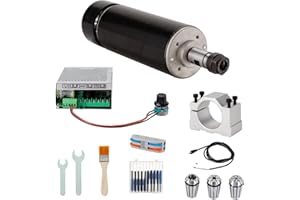 ZHONG HUA JIANG CNC 500W Spindle Motor Kit, 500W 0.5KW Air Cooled Spindle Motor and Spindle Speed Power Converter and 52mm Clamp and 3pcs ER11 Collet 1/4" 1/8" 1/16" for CNC Engraving CNC milling CNC Drilling