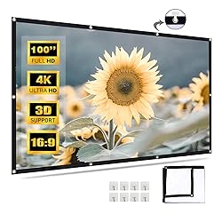 100 Inch Projector Screen, VenirCool Portable
