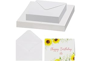 LUNARM Watercolor Cards with Envelopes 50 Sets Blank 5 x 7 in Foldable Postcards, 140lb/300GSM Greeting Card Paper for Wedding Invitation, Notecards, Painting cards and Thank-You Cards DIY Craft