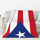 Puerto Rico Flag Throw Blanket for Couch Sofa Plush Fleece Bed Blanket Lightweight Comfy Flannel Blankets Ultra-Soft Warm Blanket Throw for Home Camping Travel Gifts 50"x40"