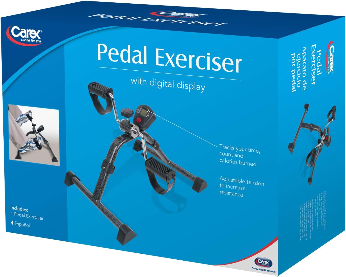 Carex Health Brands Foldable Under Desk Exercise Bike - Desk Bike with Digital Display for Arms and Legs - Great for Elderly, Seniors, Disabled or Office Use: Health & Personal Care