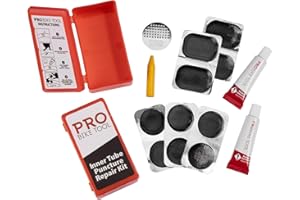 PRO BIKE TOOL 14 PC Bicycle Inner Tube Patch Kit - 2 Pack - Reliable Tire Puncture Repair Kits Includes Crayon, Scuffer, Rubb